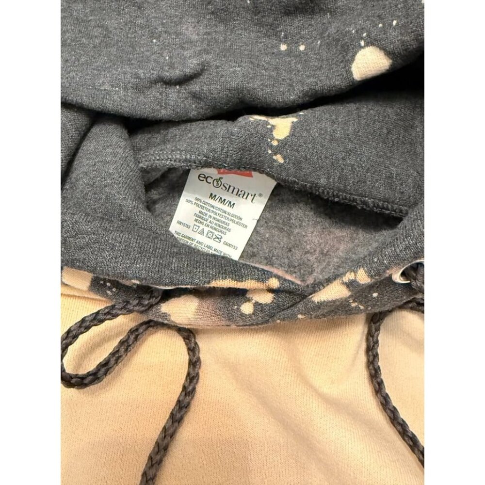 Hanes women's medium gray/peach fleece lined hoodie sweatshirt - Picture 2 of 4